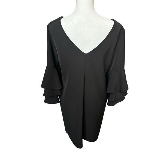 Nicole Miller Studio Black Ruffle Sleeve Dress – Size 8 (NWT) new with tags - Picture 2 of 10